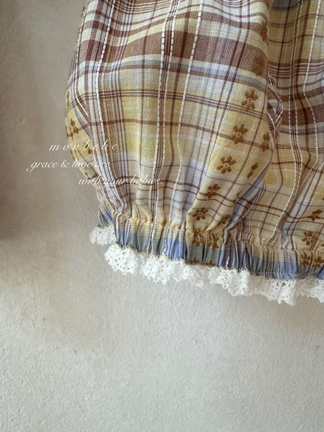 【予約】monbebe / Check Peony Balloon Shorts