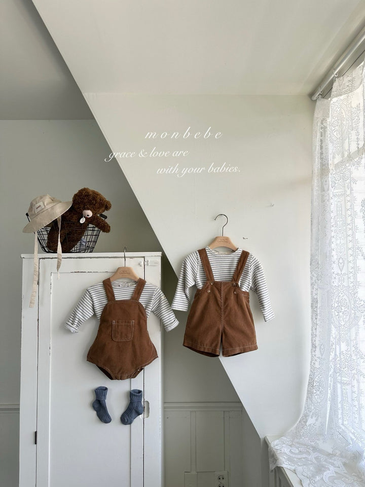 【予約】monbebe / Royal Corduroy Suspender Pants
