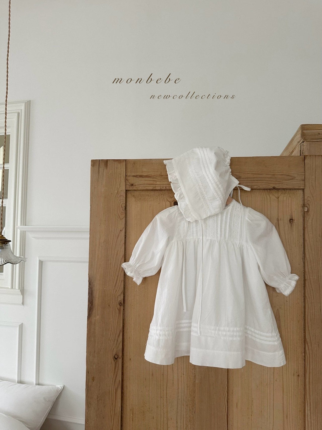 monbebe /  petit pintuck baby dress (bonnet set)