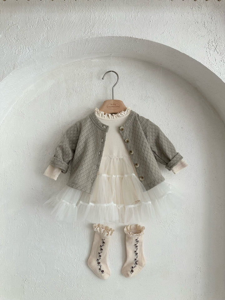 【予約】monbebe / Argyle Cardigan