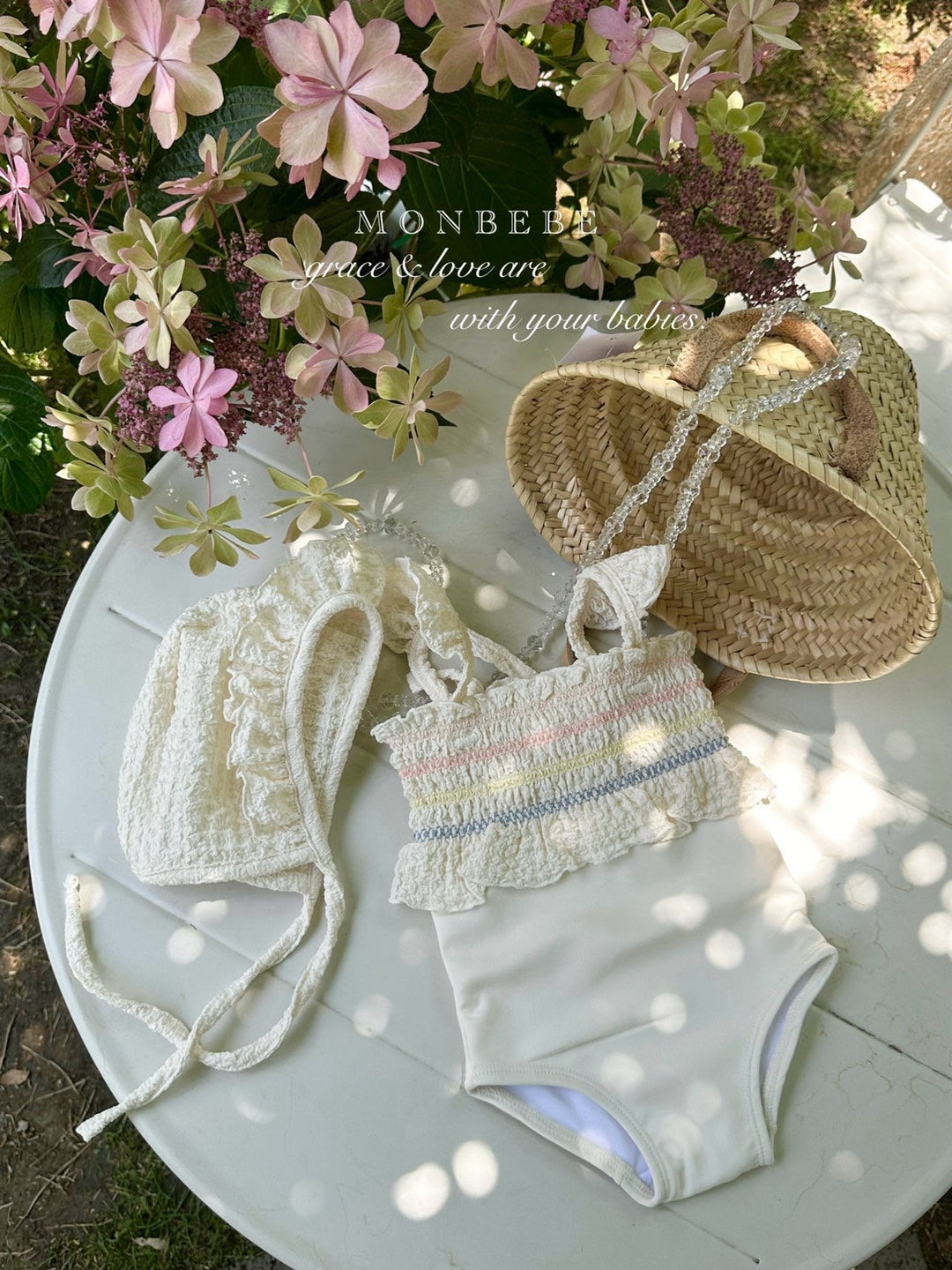 【monbebe夏新作】monbebe / Sprinkle Swimwear (ボンネットセット)