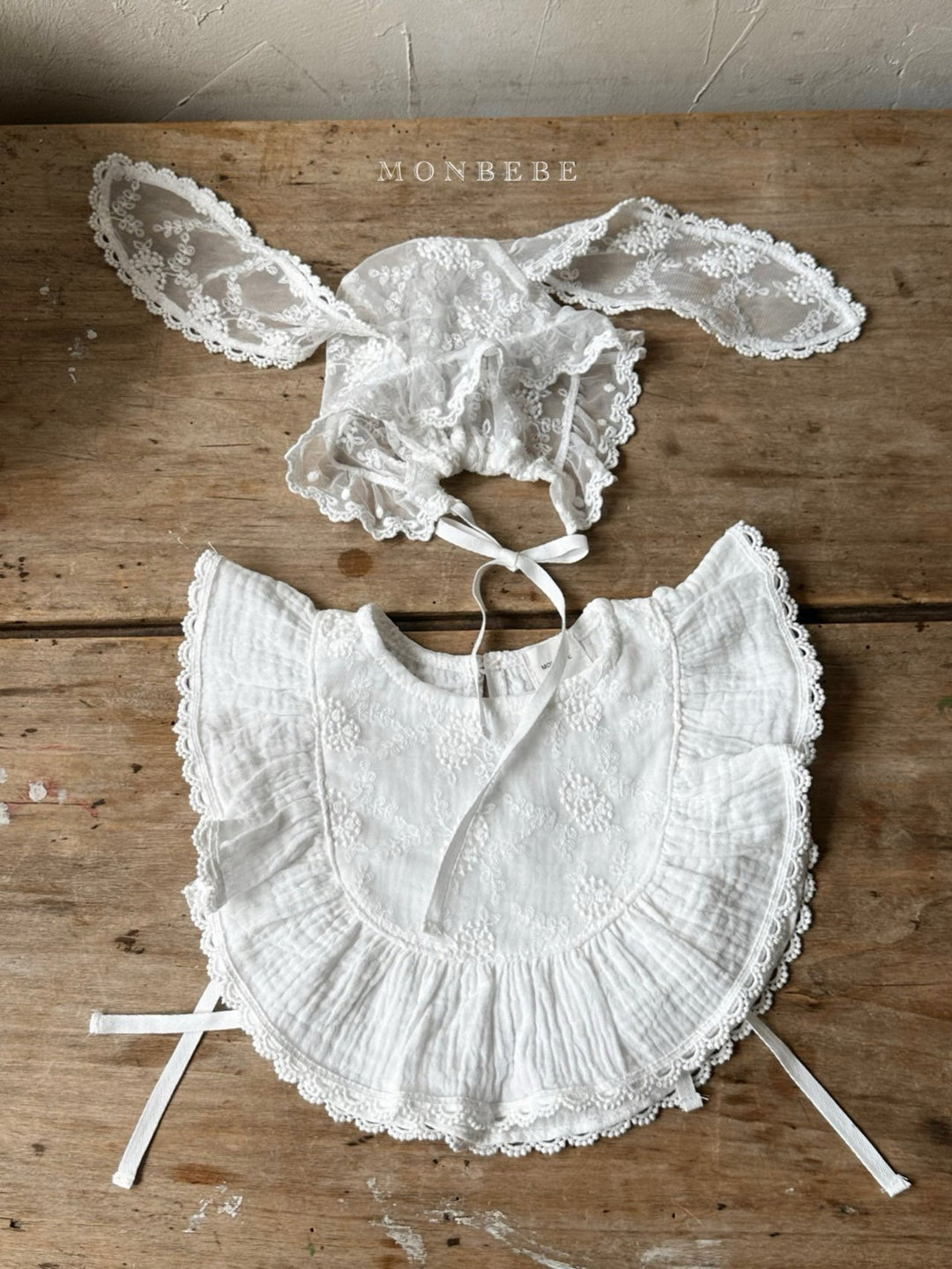 monbebe / Lace bunny bonnet