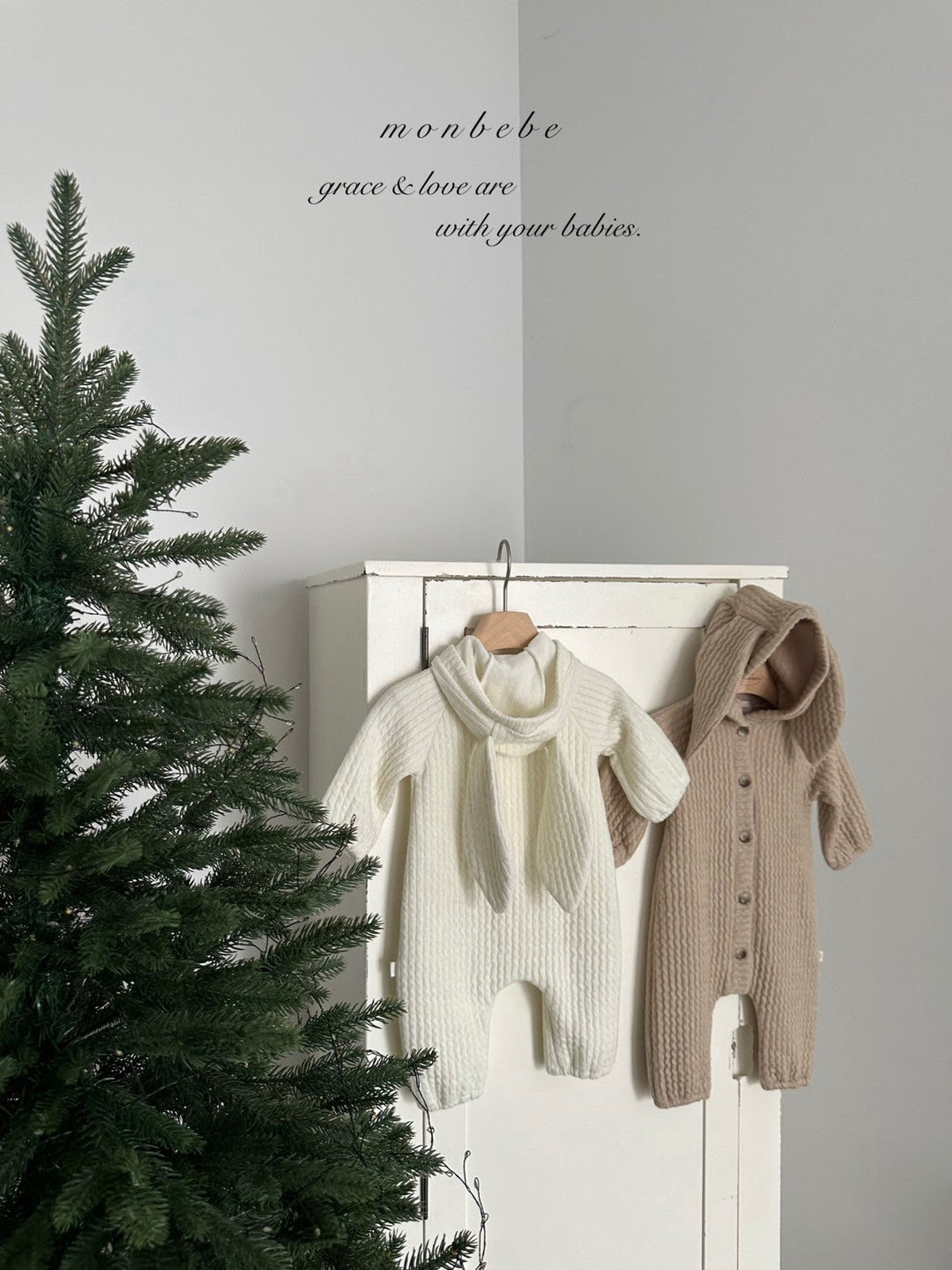 【新作:10/27以降発送】 monbebe / Bunny knit suit