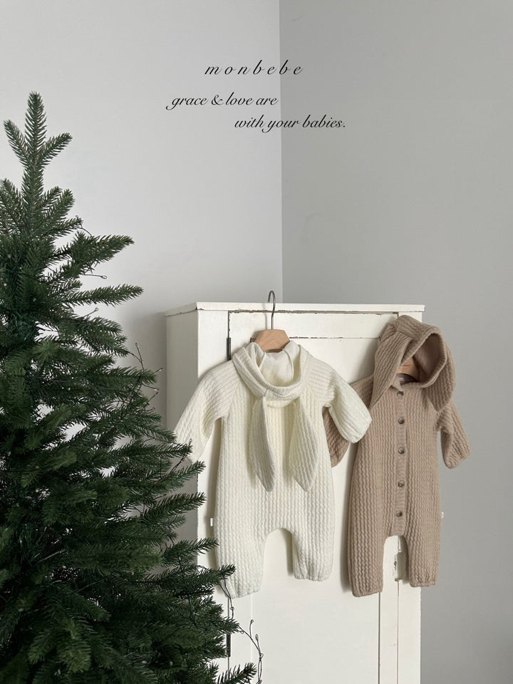 【新作:10/27以降発送】 monbebe / Bunny knit suit