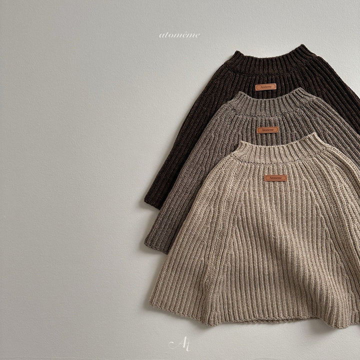 atomeme /  Olive knit poncho