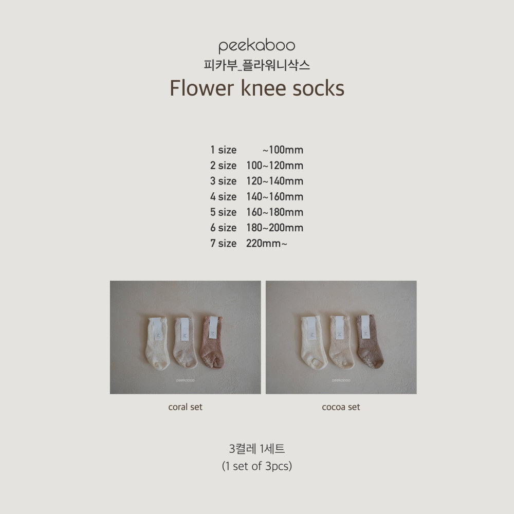 Peekaboo / Flower knee socks