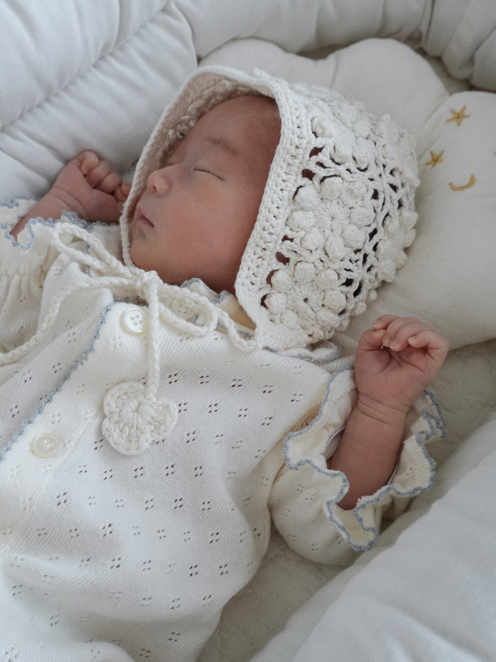 【11/17 再入荷】 monbebe / (長袖) hana picot lace suit