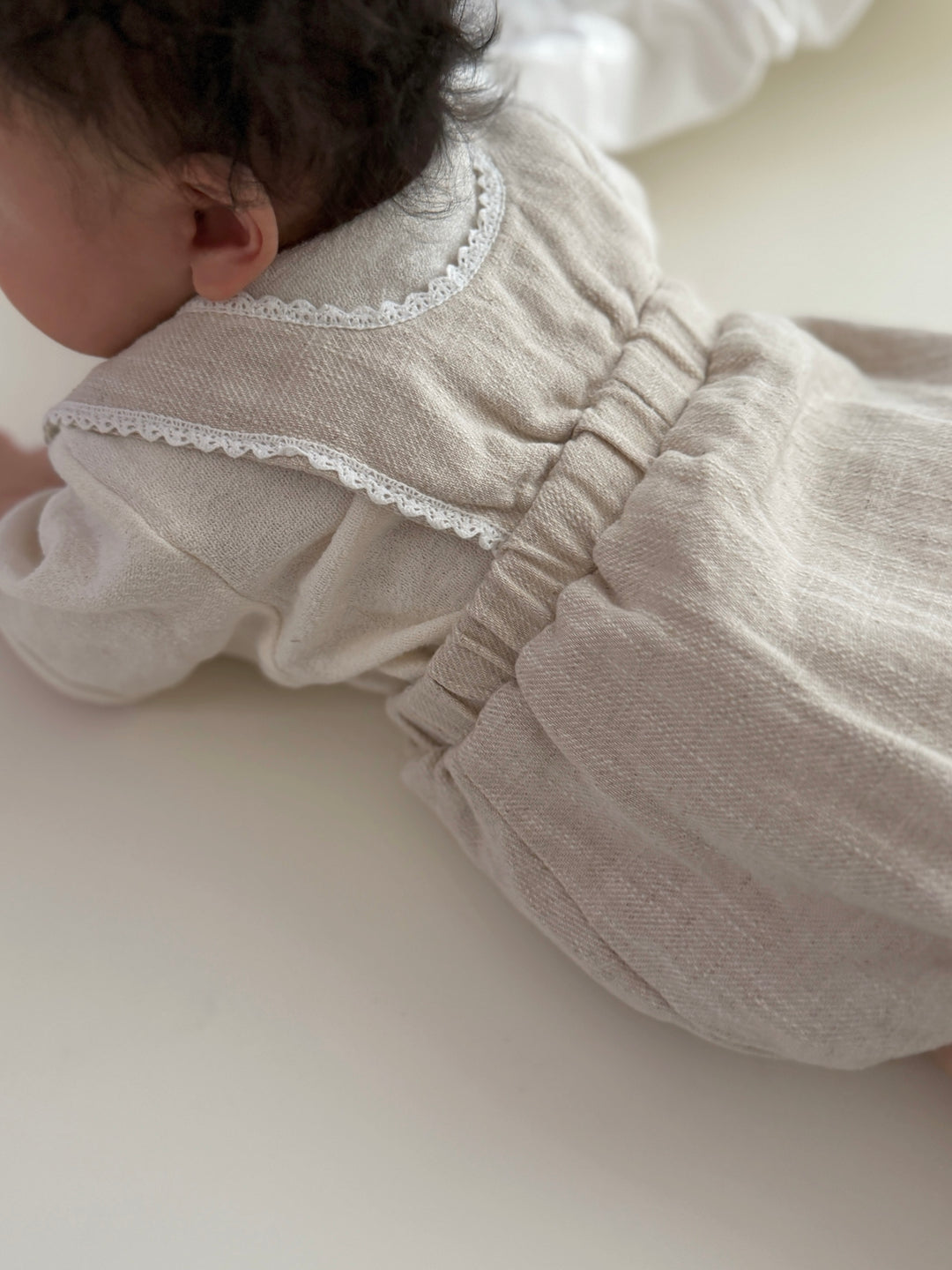 【monbebe夏新作】monbebe / Pure Linen Suspender Suit