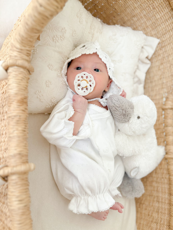 【2026春夏】
bébé / (長袖)Pointelle glory suit