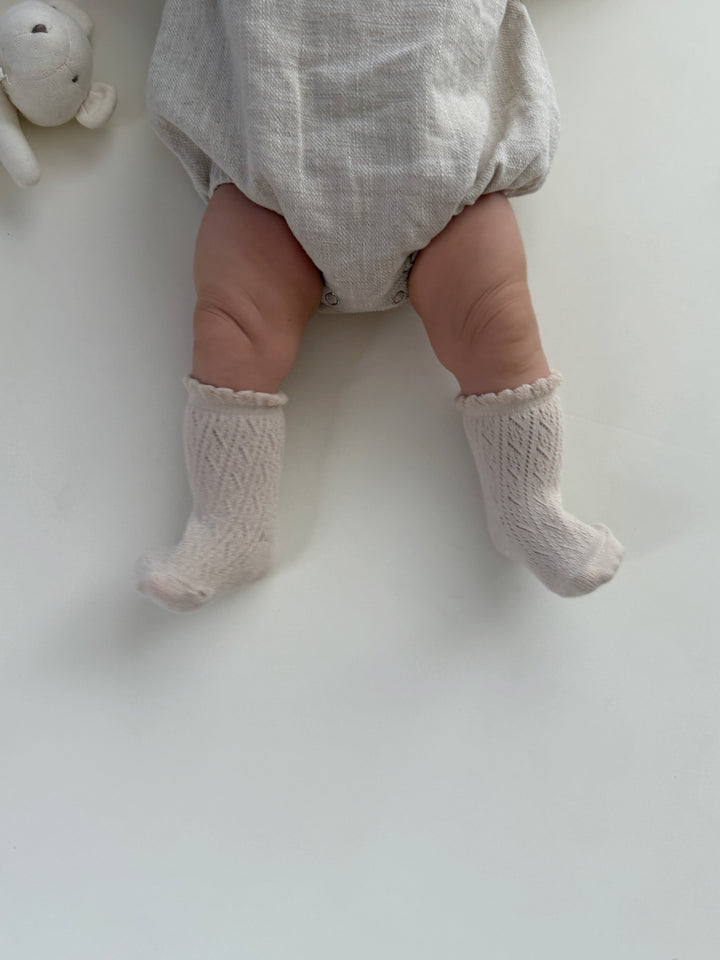 【monbebe夏新作】monbebe / Pure Linen Suspender Suit