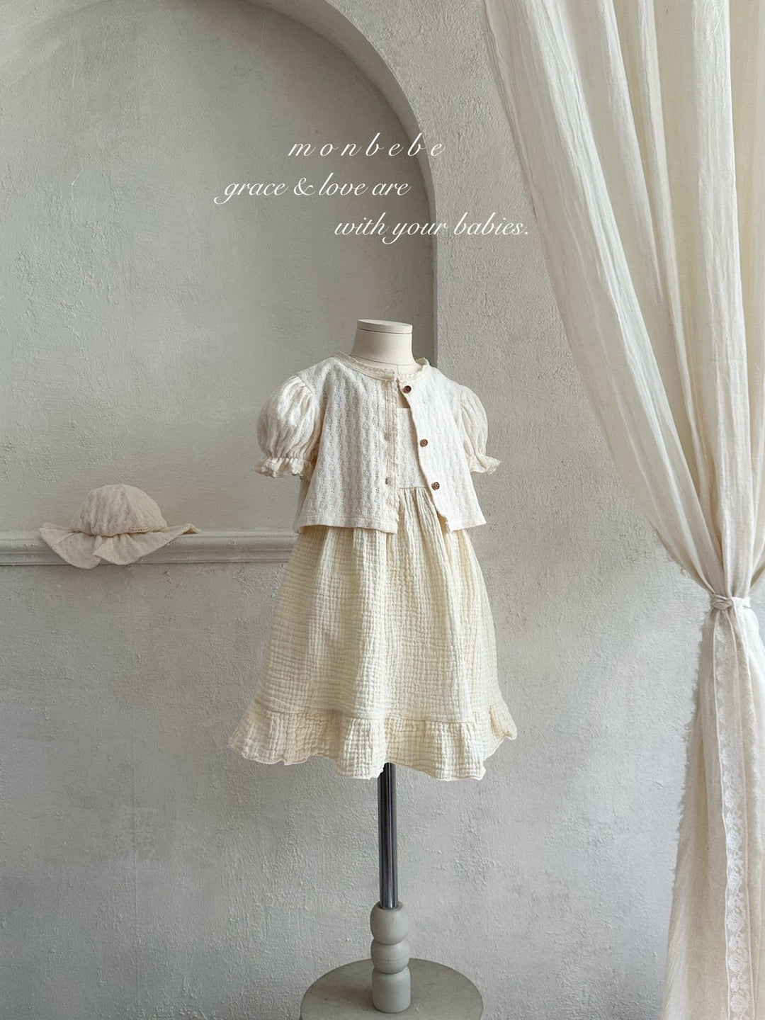 【予約】monbebe / Rosé Knit One-piece