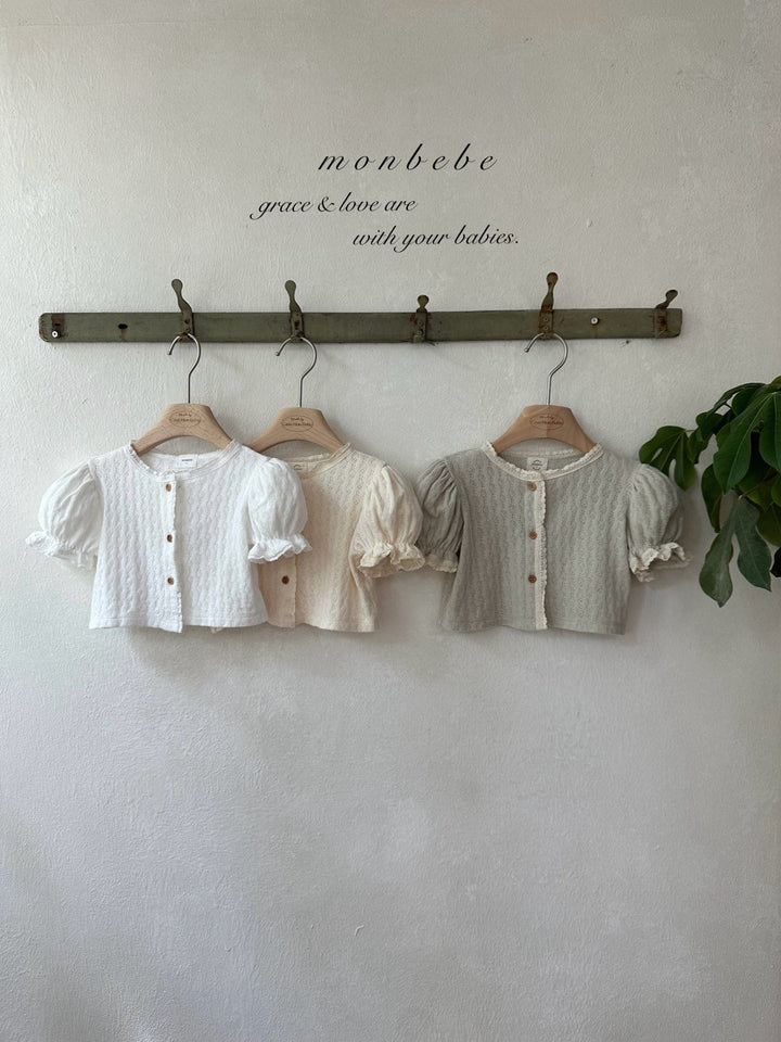 【予約】monbebe / Rosé Knit Cardigan