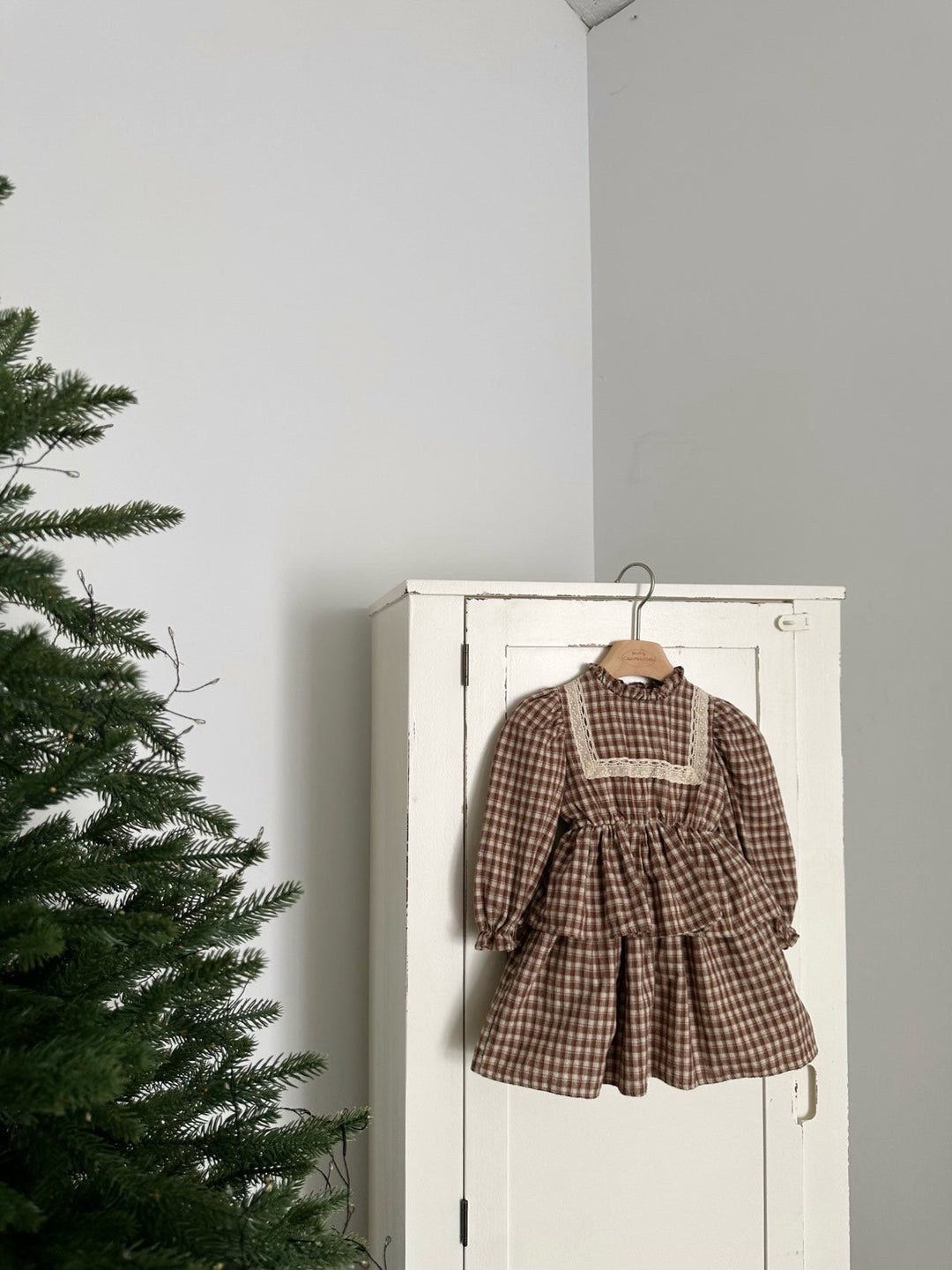 【新作 11/12予約受付開始】monbebe / Lope Check dress