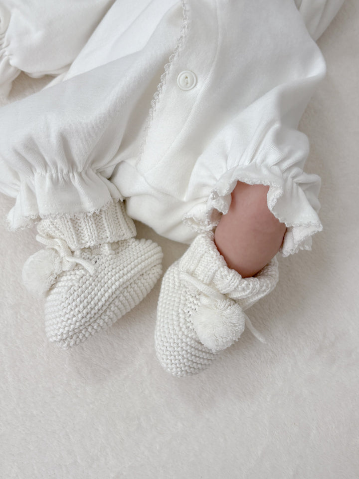 bébé / knit pompom shoes