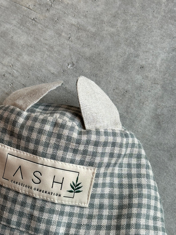 ASH Generation /  bear hat (straight / basil gingham)