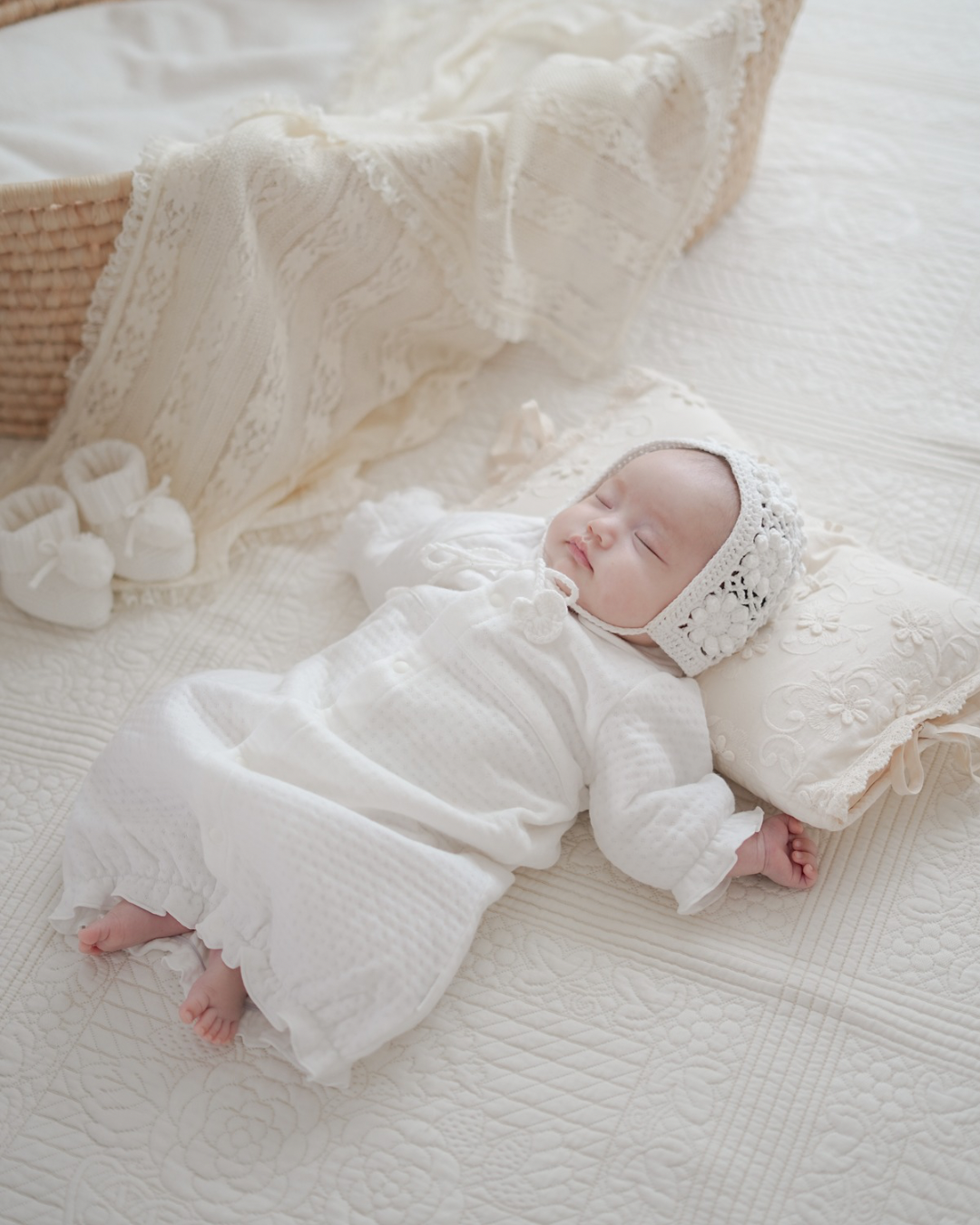 【即納】 bébé/ (長袖) Milky Organic Quilt Dressall