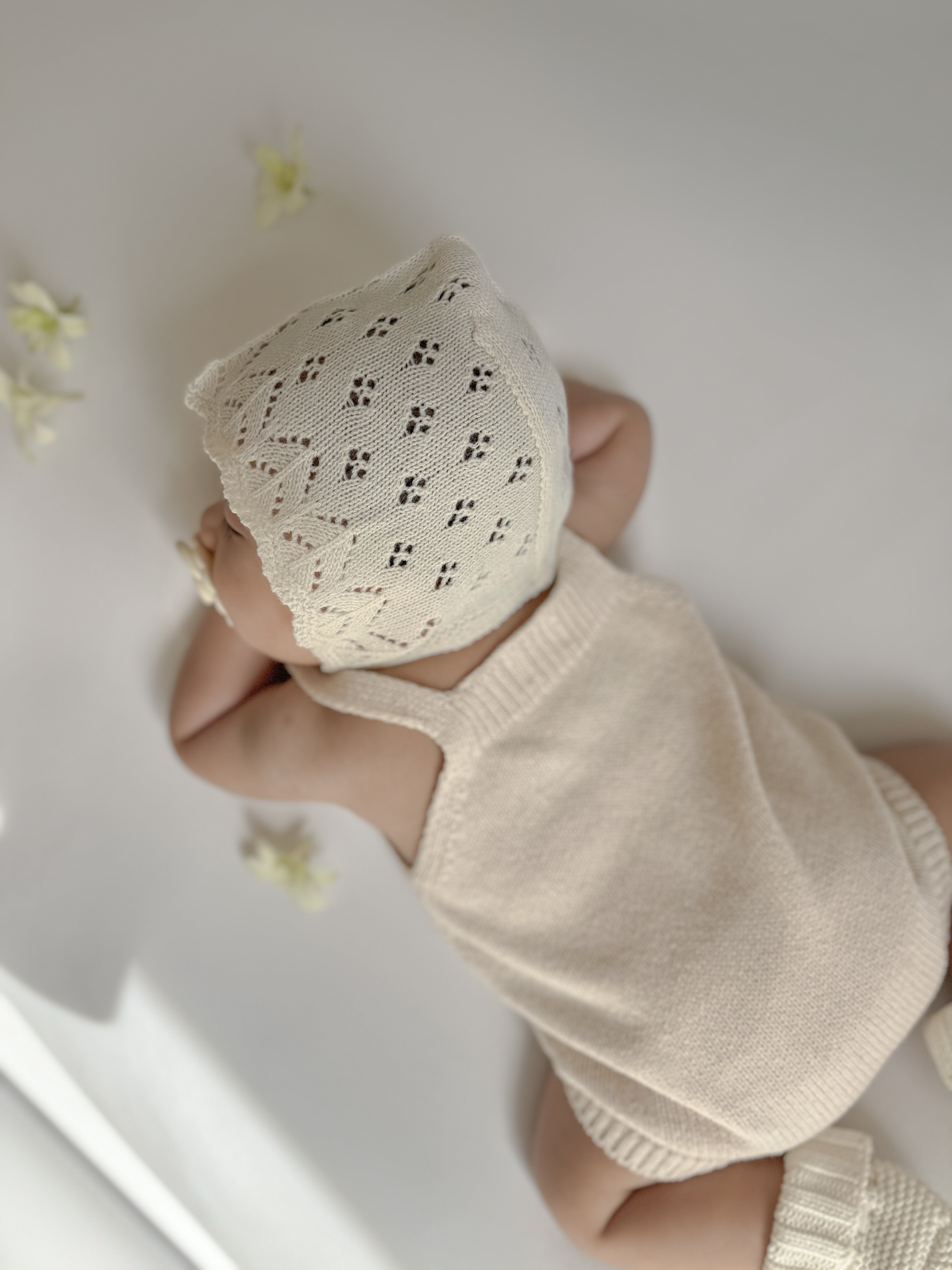 ciel de bébé 半袖　退院着　ボンネット 新生児ボンネット・ベビー帽子｜退院着に ciel de bébé