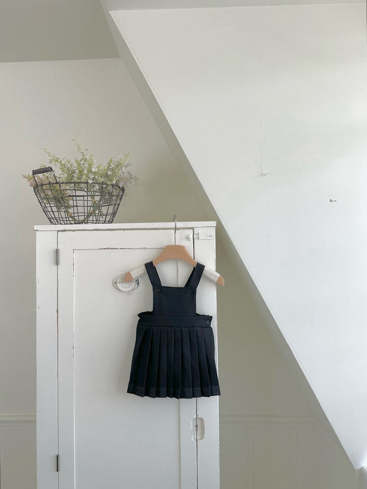 【予約】monbebe /Louis Pleats Suspender Skirt