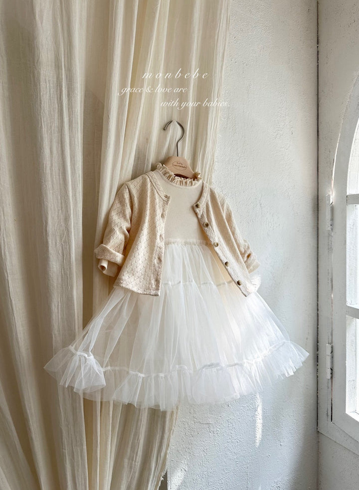 【予約】monbebe / Ribbed Shasha Dress