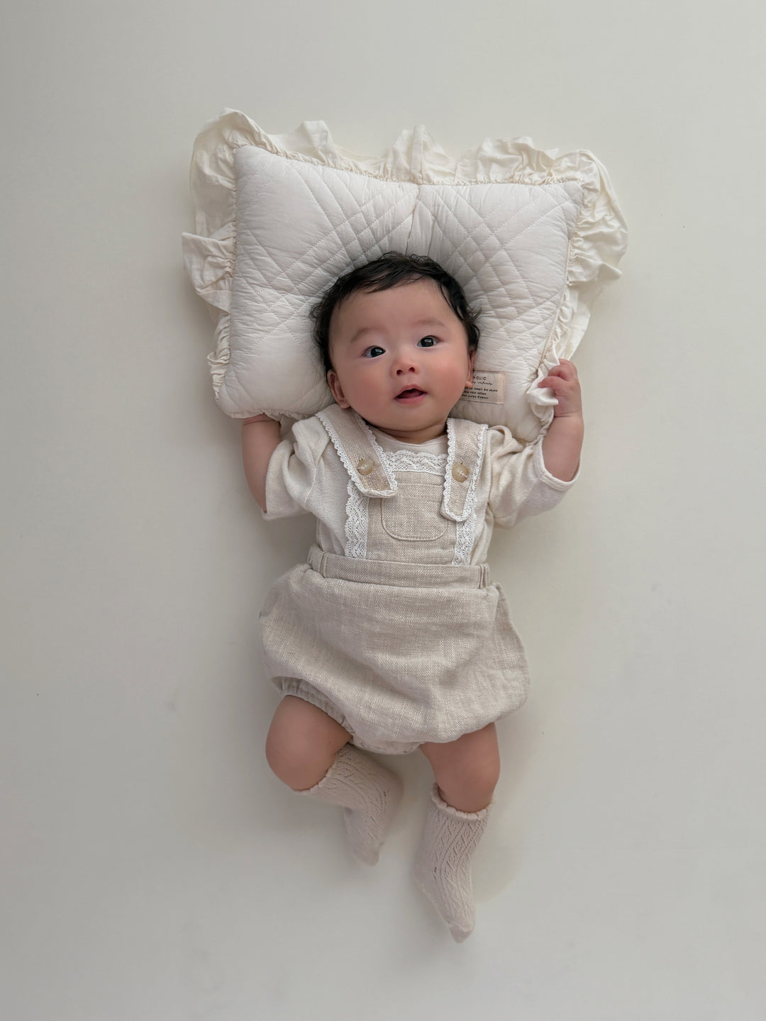 【monbebe夏新作】monbebe / Pure Linen Suspender Suit