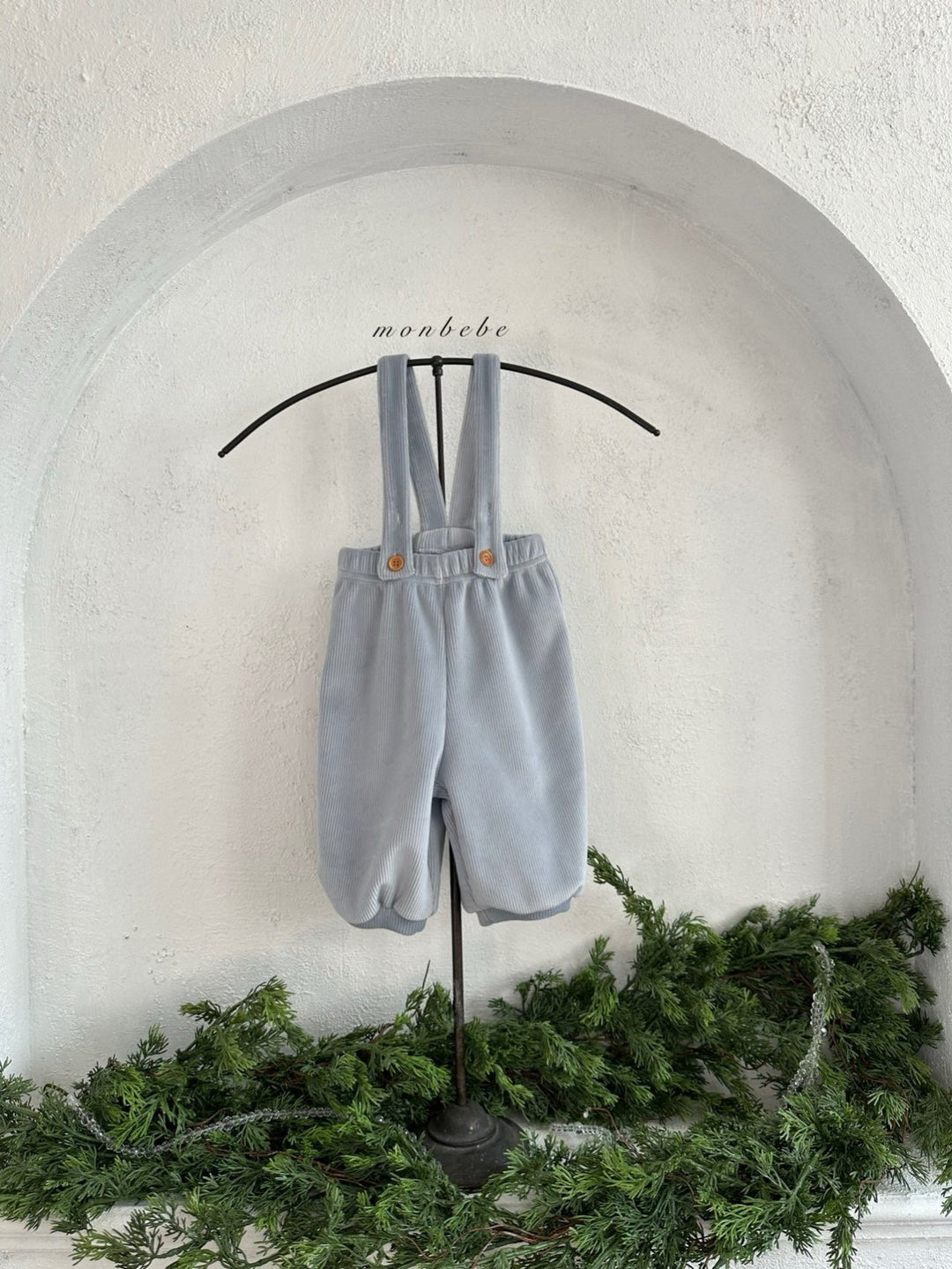 【新作11/17発売】 monbebe / Ribbed suspenders Pants