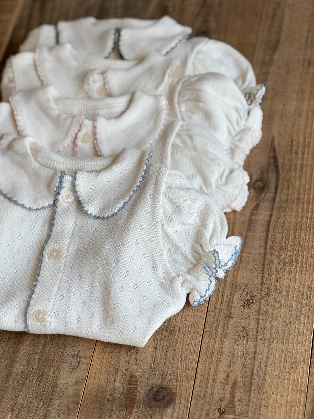 【予約】bébé / (半袖) hana picot lace suit