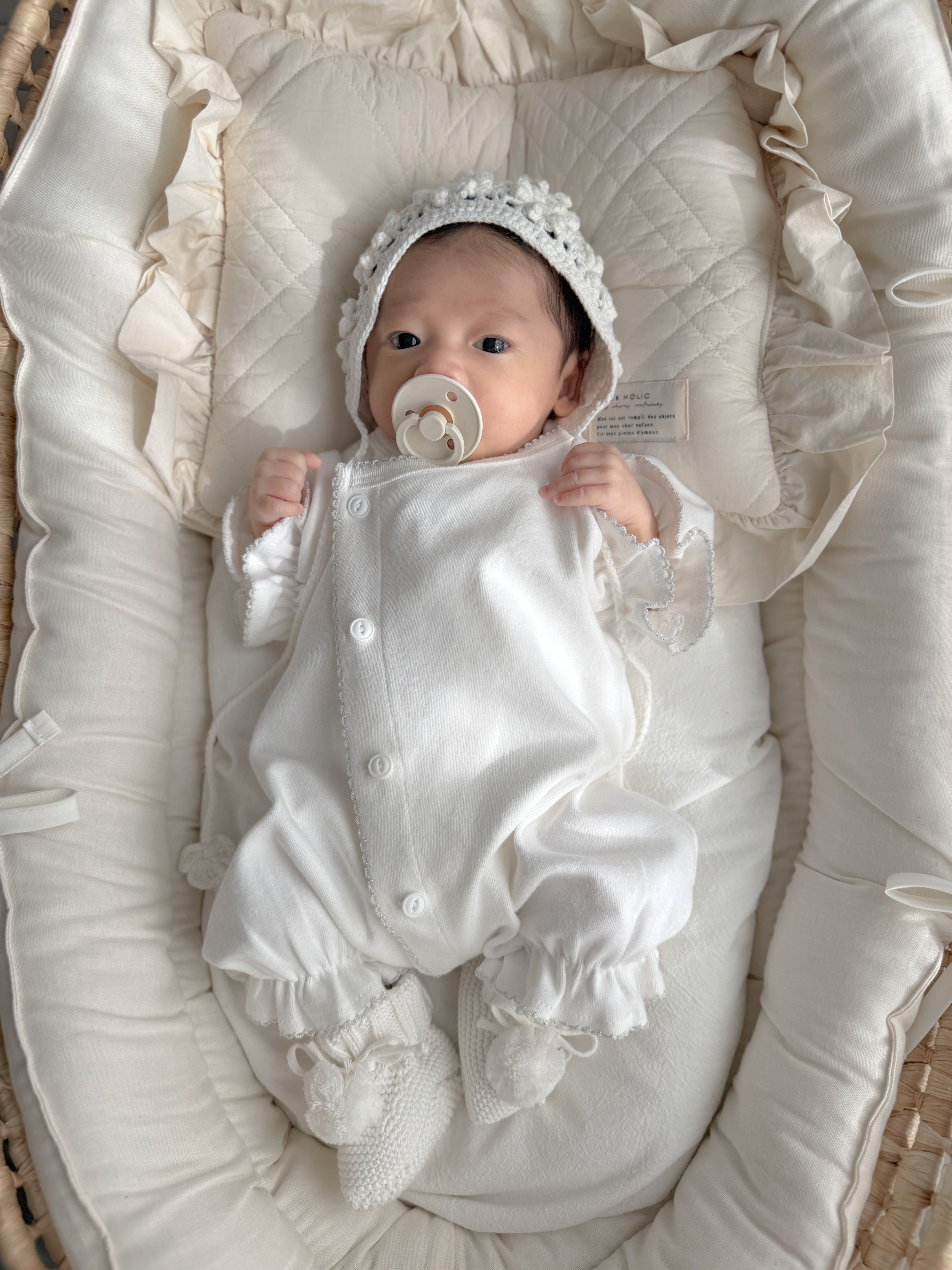 ciel de bebe whipped frill suit 退院着 即納】bébé / whipped frill suit – ciel de bébé
