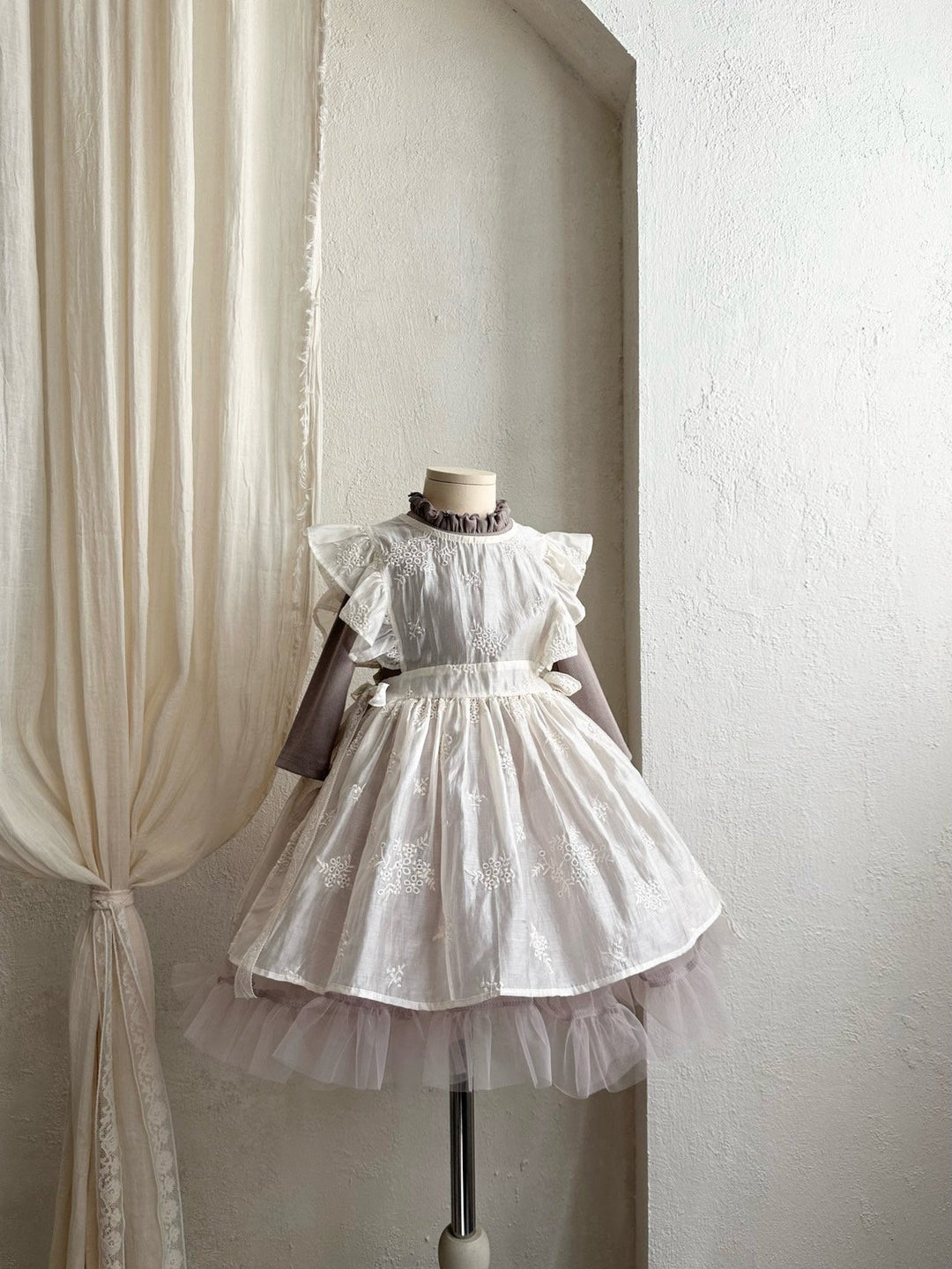 【予約】monbebe / Ribbed Shasha Dress