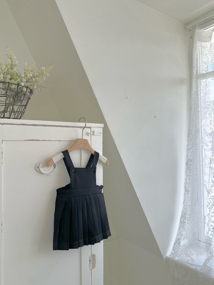【予約】monbebe /Louis Pleats Suspender Skirt