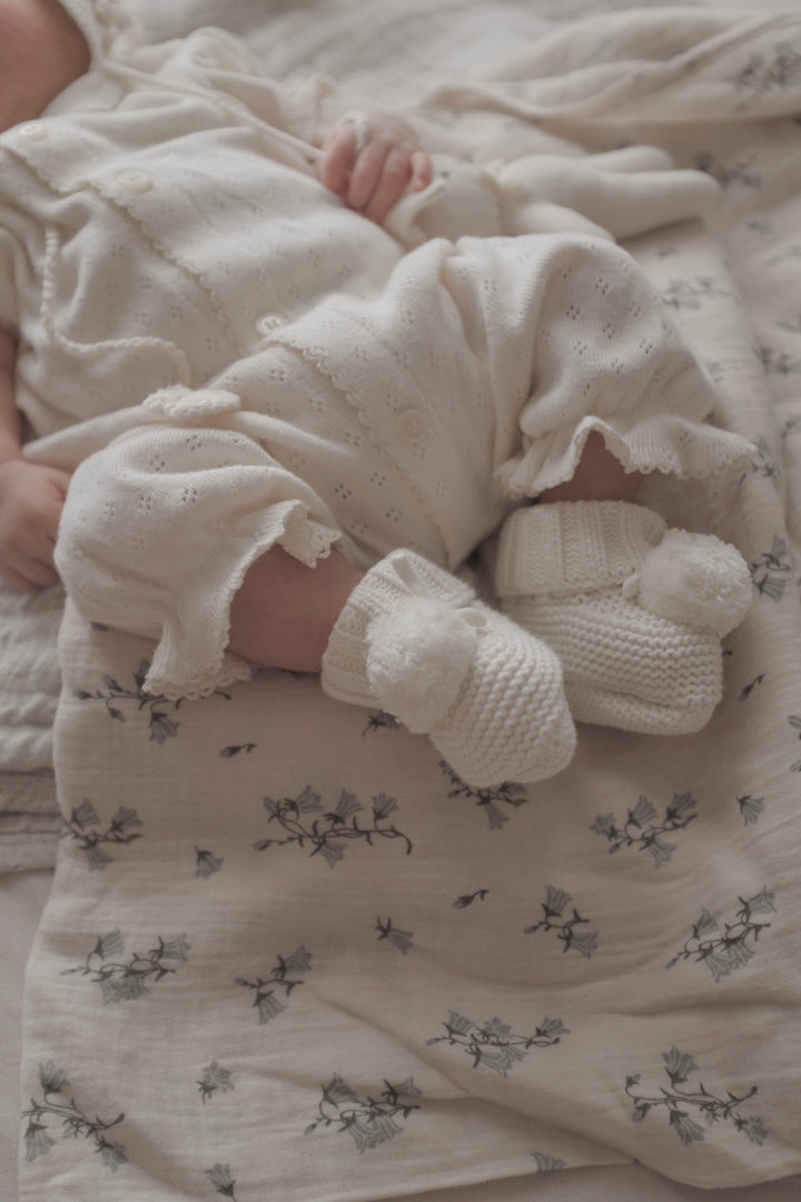 【予約】bébé / (半袖) hana picot lace suit