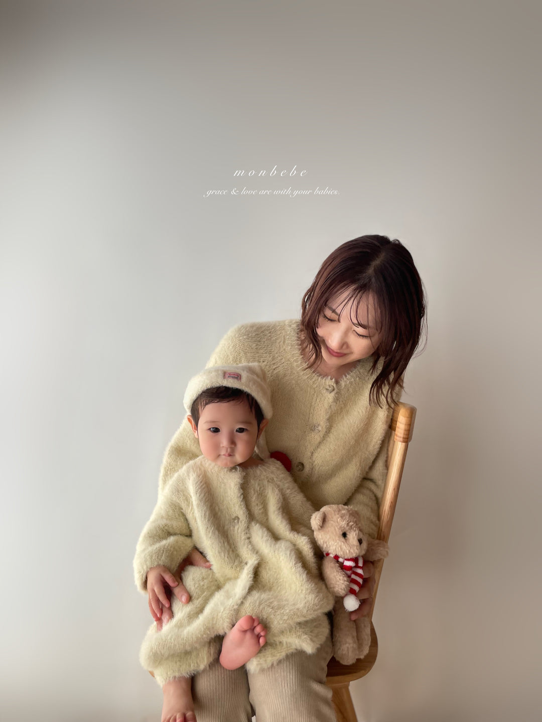 【予約】 monbebe /Teddy cardigan  (mom)