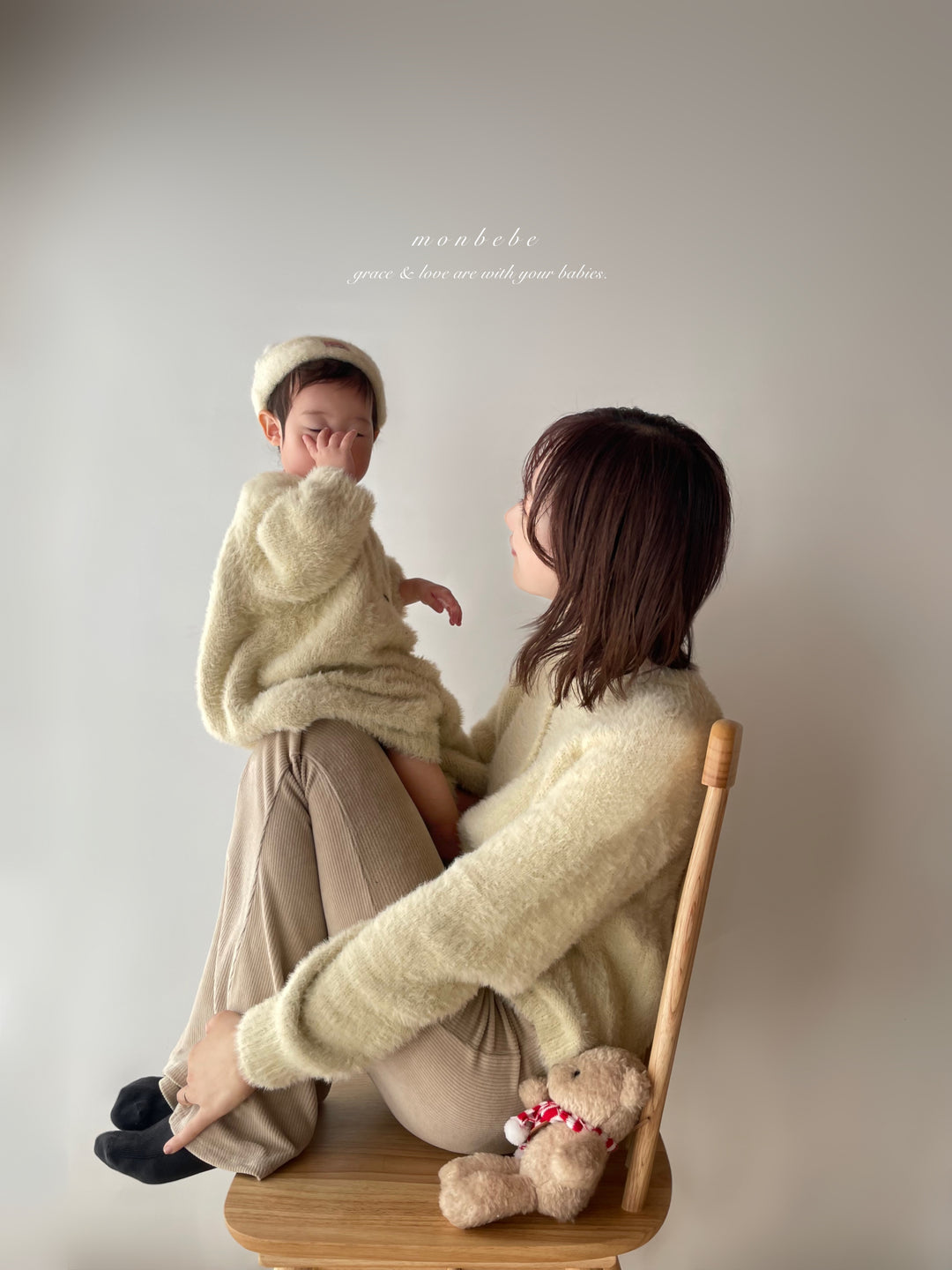 【予約】 monbebe /Teddy cardigan  (mom)