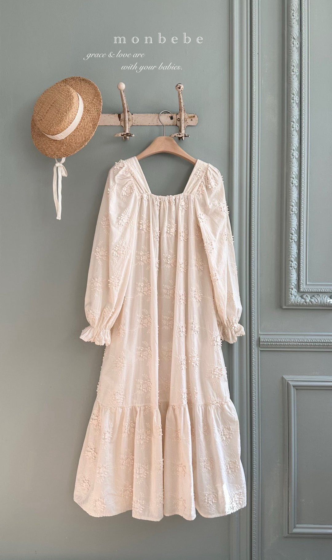 【2026春新作】 monbebe / Flora vintage dress (mom)
