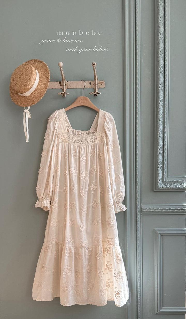 【2026春新作】 monbebe / Flora vintage dress (mom)