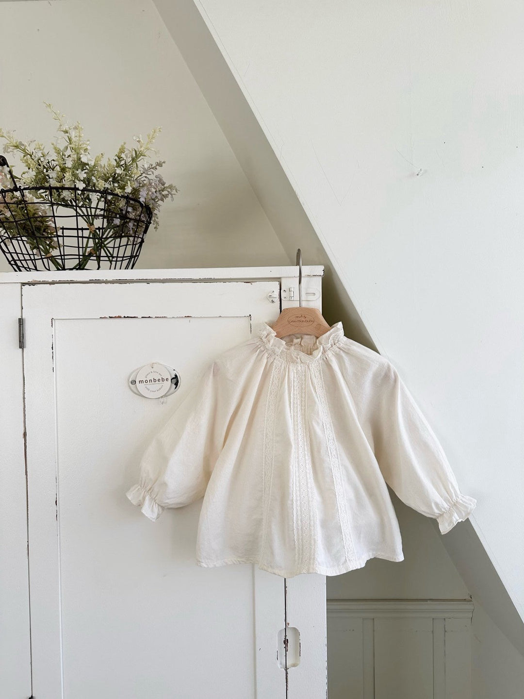 【予約】monbebe / (kids) Chloe Lace Blouse