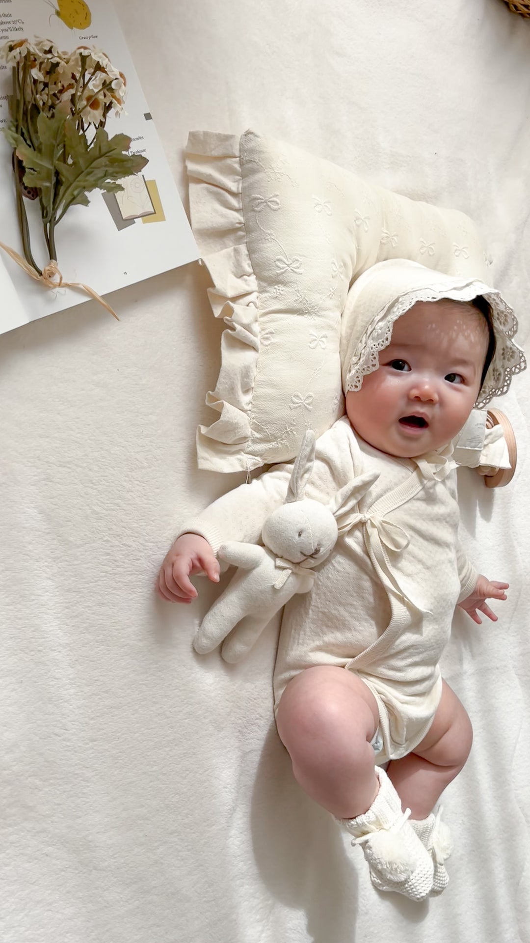 【2026春新作】monbebe / Noah double frill bonnet