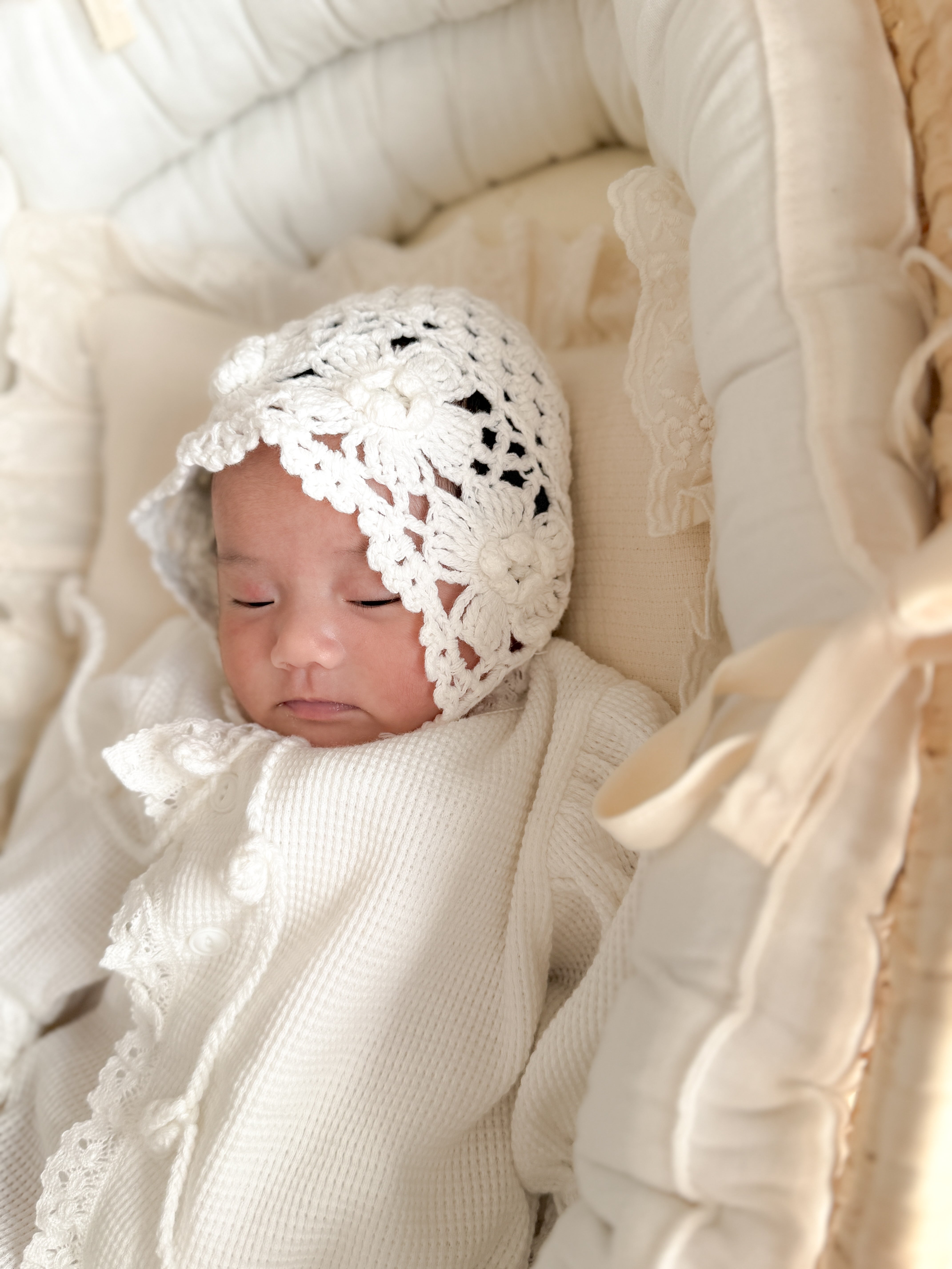 即納】 monbebe / Mary Rose Handmade Bonnet – ciel de bébé
