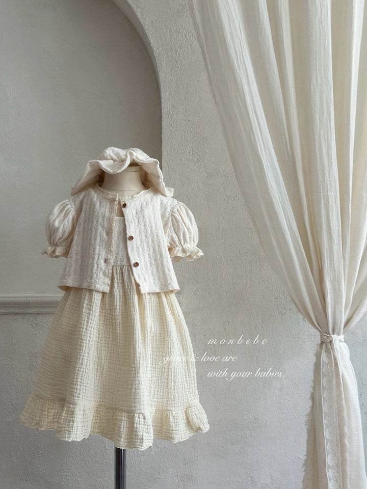 【予約】monbebe / Rosé Knit Cardigan