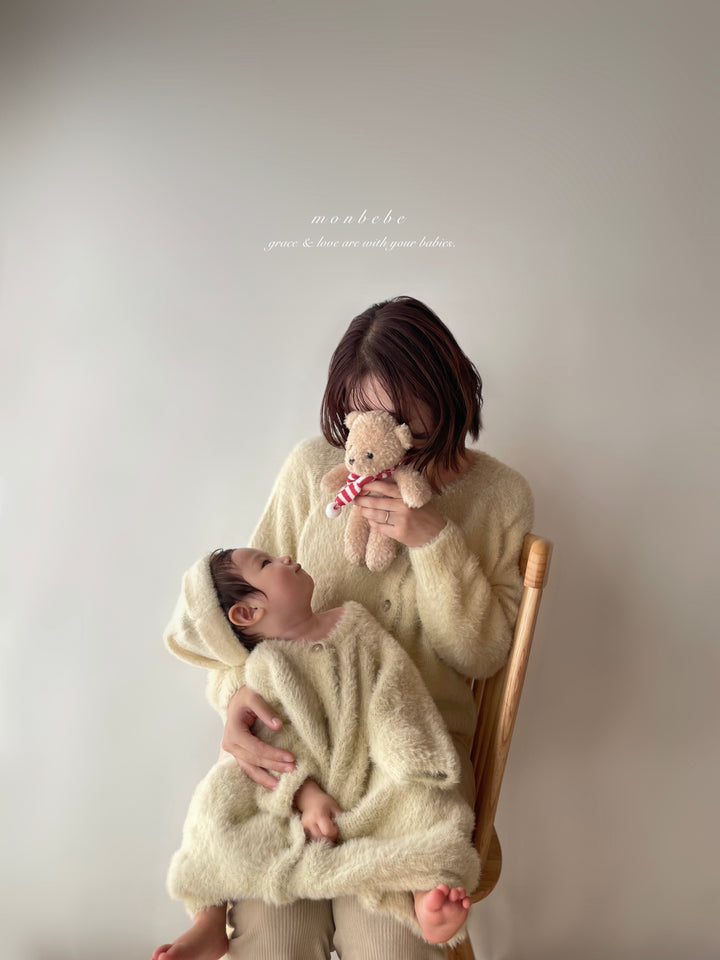 【予約】 monbebe /Teddy cardigan  (mom)
