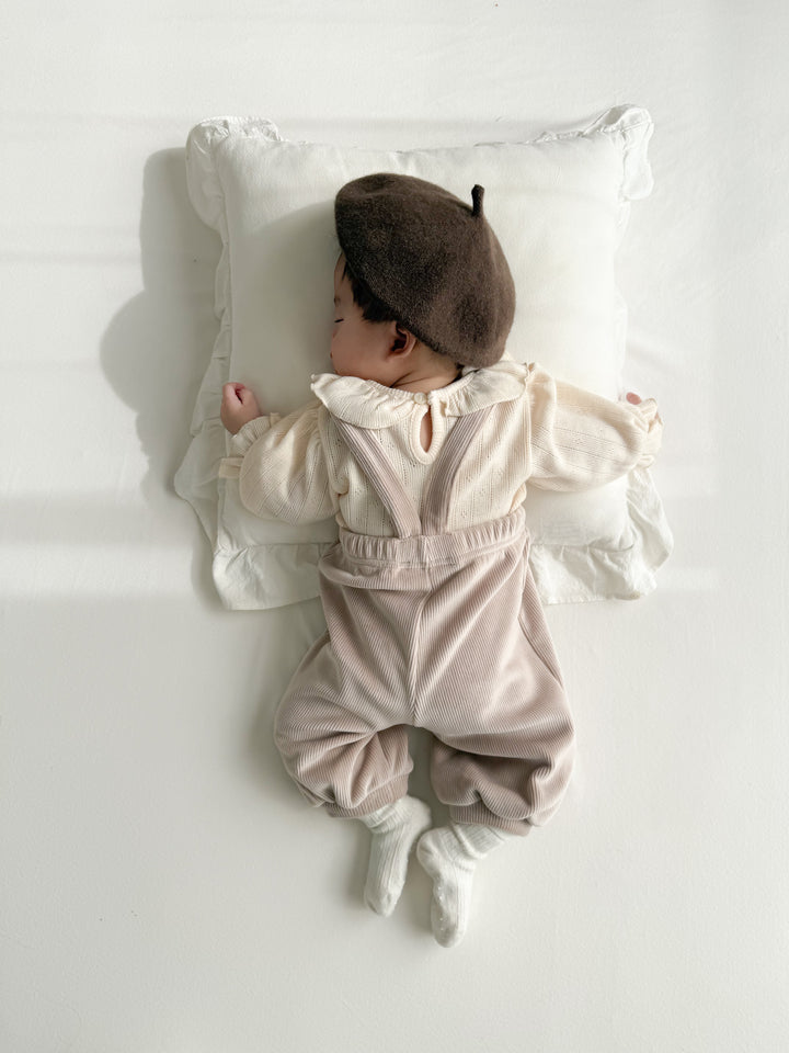 【新作11/17発売】 monbebe / Ribbed suspenders Pants