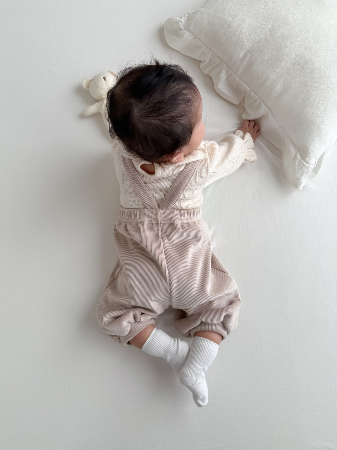 【新作11/17発売】 monbebe / Ribbed suspenders Pants