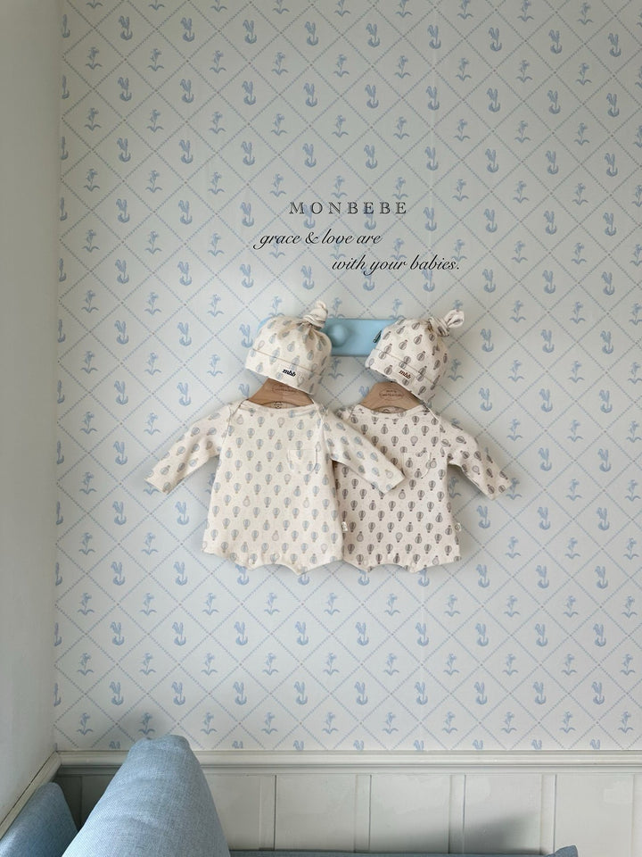 【予約】monbebe / Air Balloon Suit & Bonnet Set