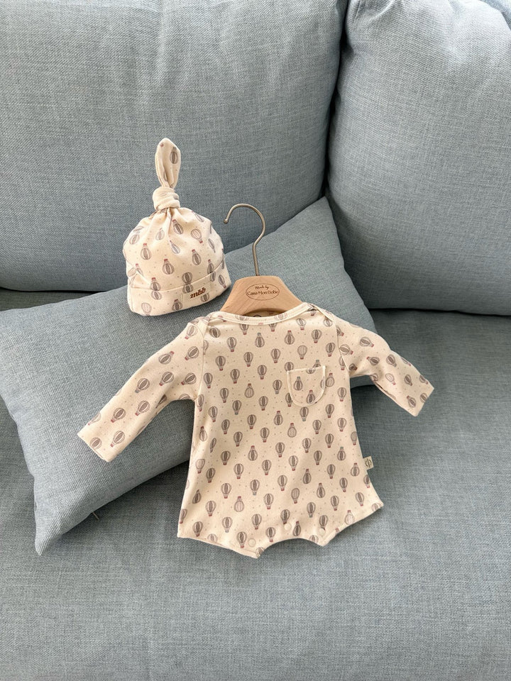 【予約】monbebe / Air Balloon Suit & Bonnet Set