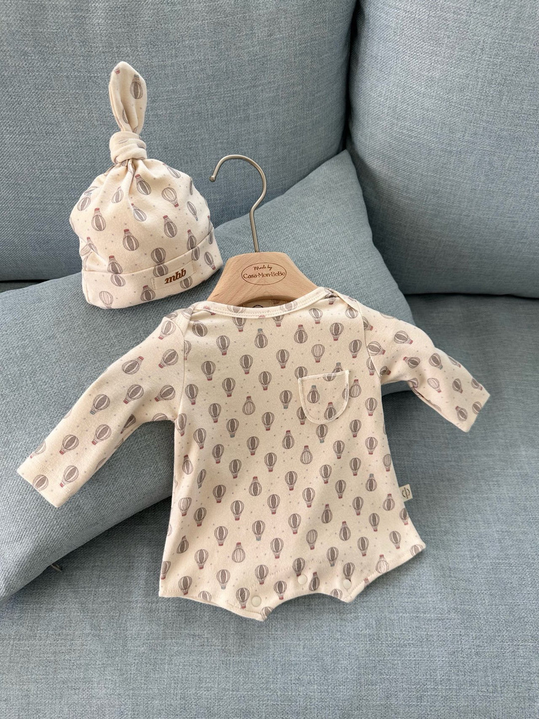 【予約】monbebe / Air Balloon Suit & Bonnet Set