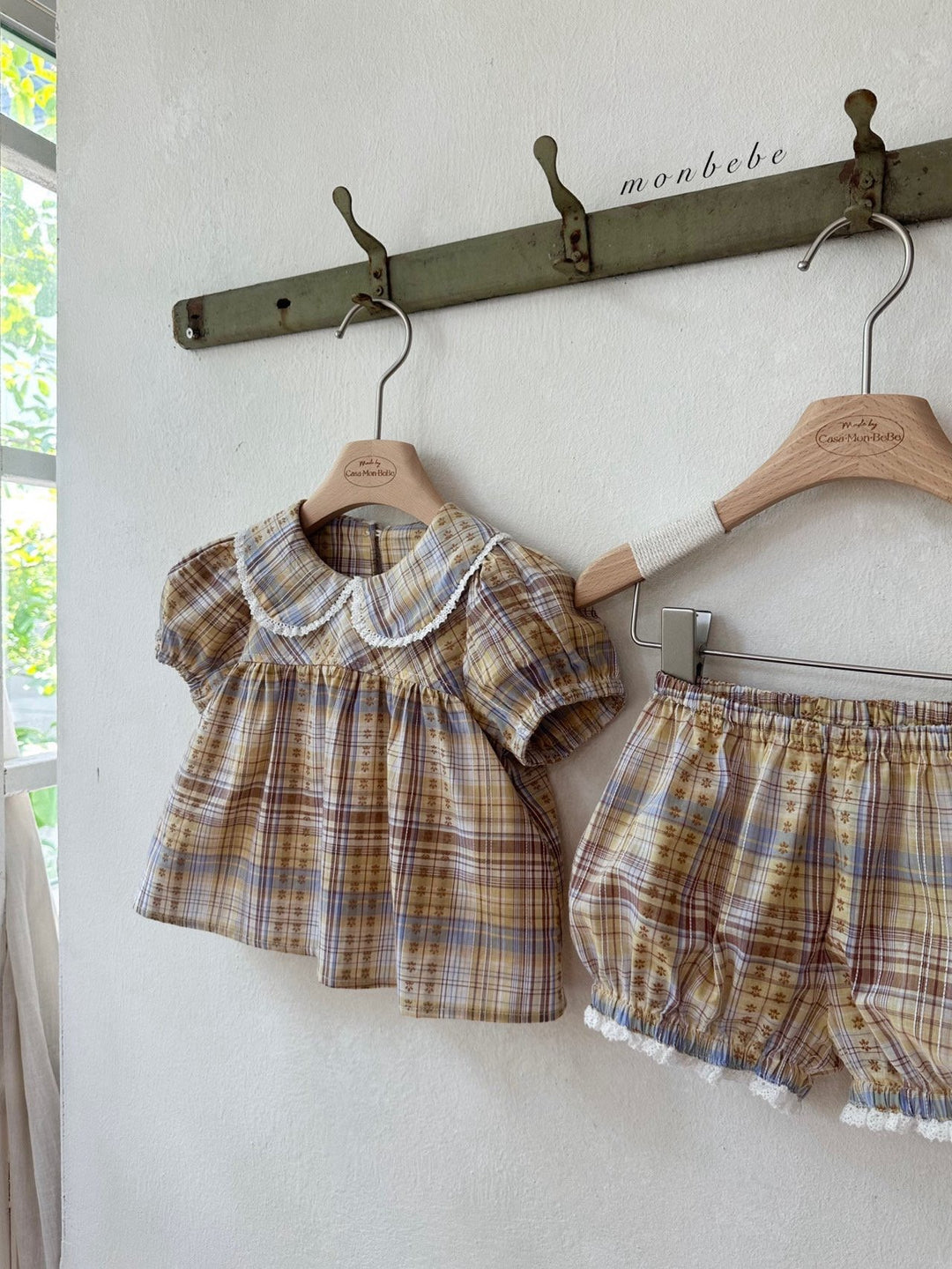【予約】monbebe / Check Peony Balloon Shorts