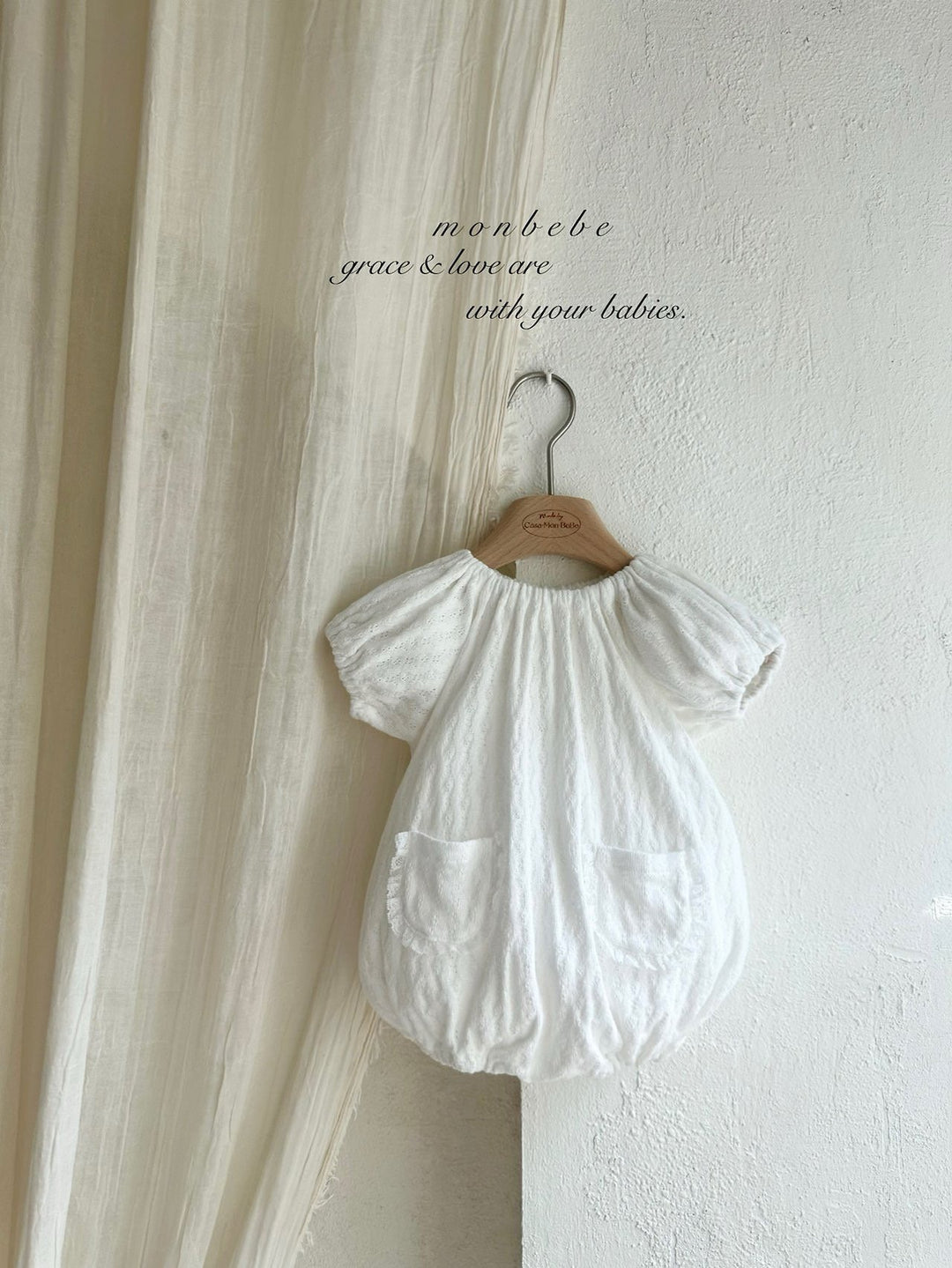 【monbebe夏新作】monbebe / Bunny Knit Balloon Suit (Bonnet set)