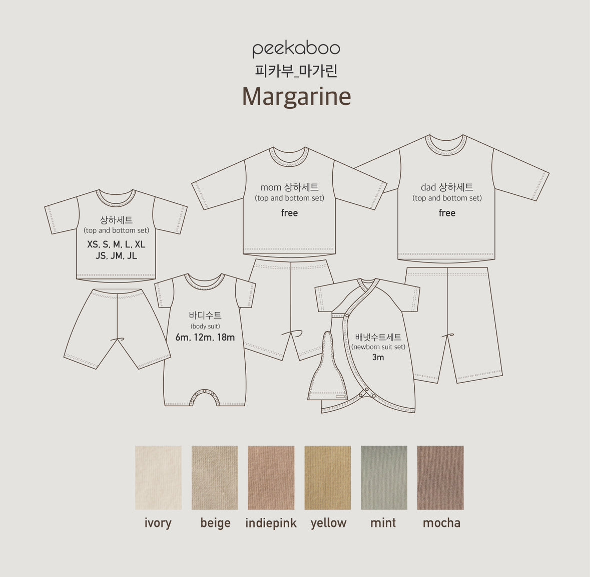 peekaboo  / margarine newborn set