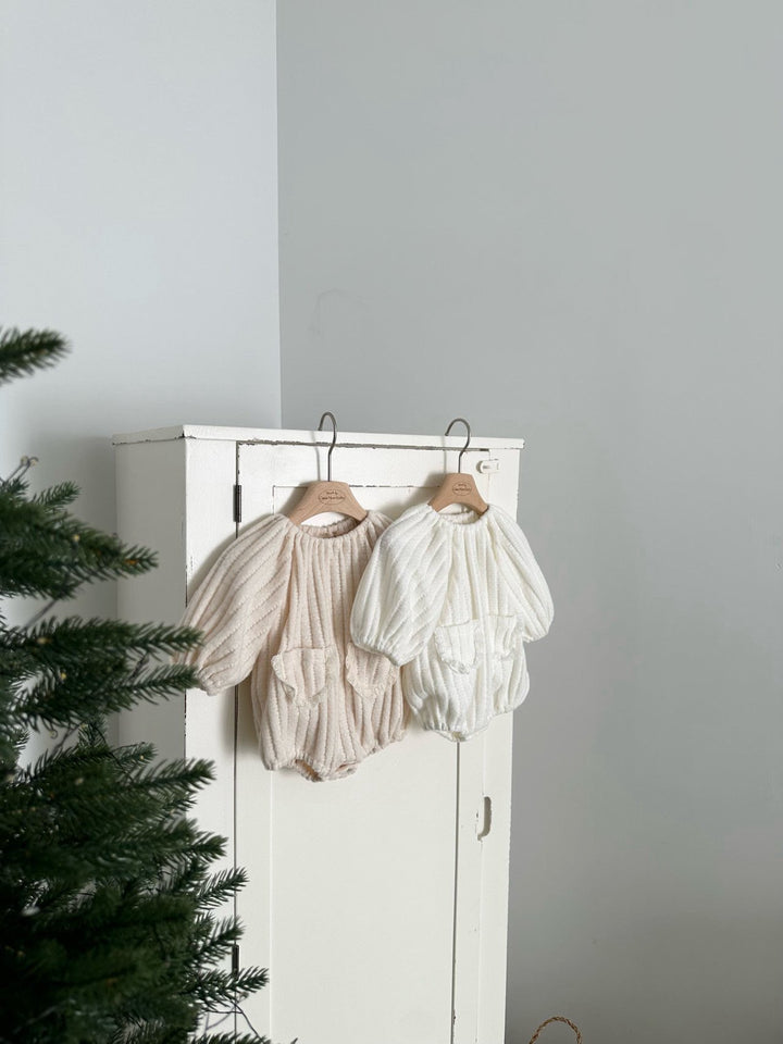 【11/28 ivory/cream S再入荷】 monbebe / Knit bonbon suit(bonnet set)