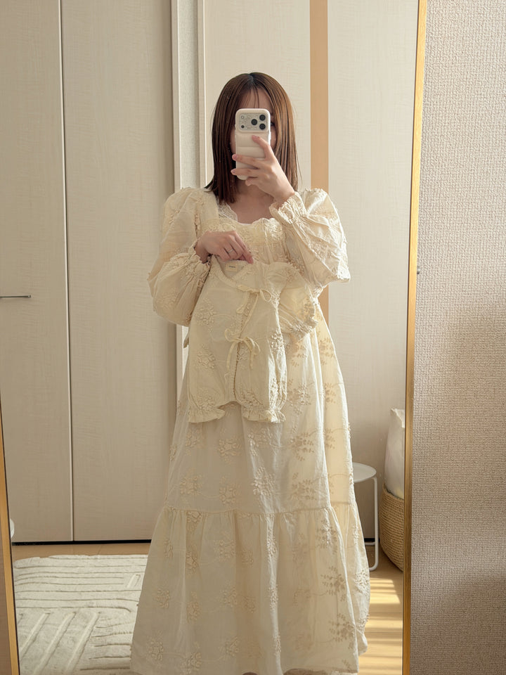 【2026春新作】 monbebe / Flora vintage dress (mom)