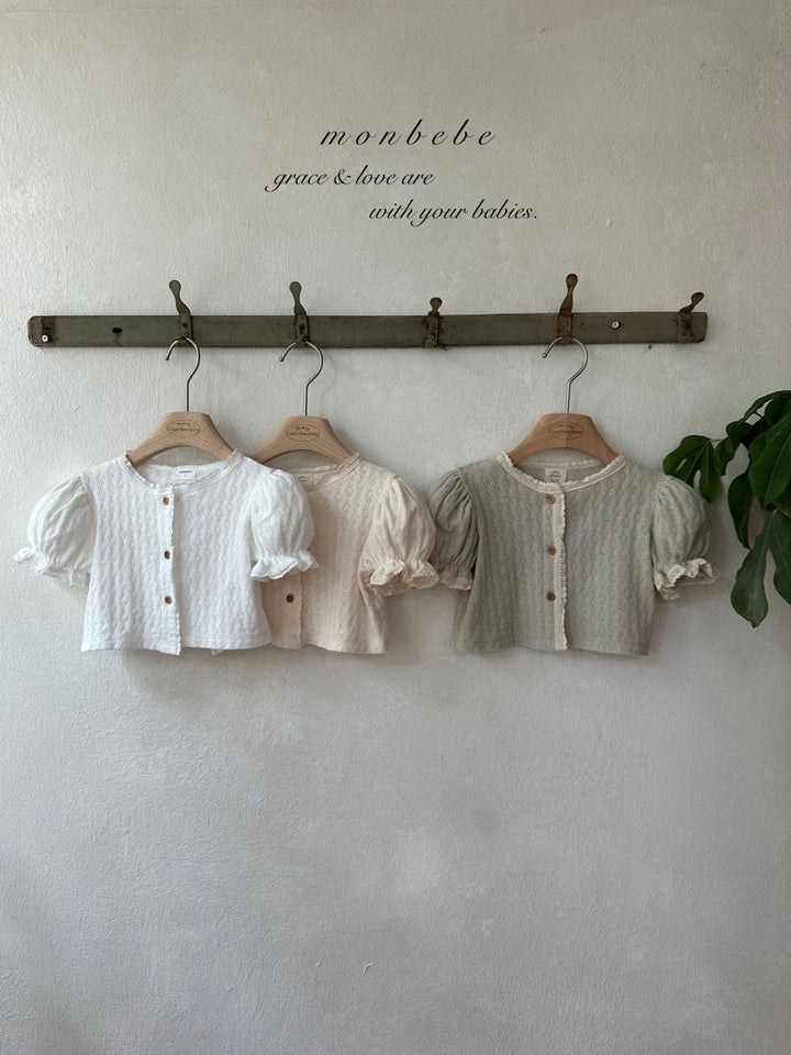 【予約】monbebe / Rosé Knit Cardigan